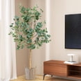 thumbnail image 2 of Costway 2 PCS 5.5FT Artificial Tree Fake Eucalyptus Tree for Living Room Office Home, 2 of 10