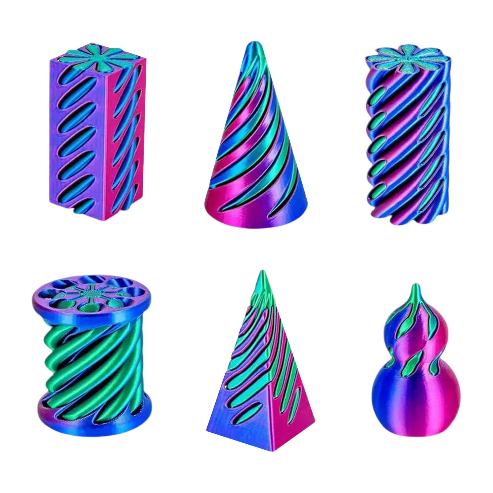 Lot de 3 jouets sensoriels Pyramide pour adultes et enfants, cône impossible en spirale 3D, sculpture à traverser, anti-stress, relaxation, mini décor de bureau, cadeau pour les fêtes et les