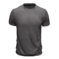 thumbnail image 3 of Wancir Mens Shirts Clearance Sale Men's Fashion Casual Solid Color Short Sleeve Round Neck Collar Blouse, 3 of 6