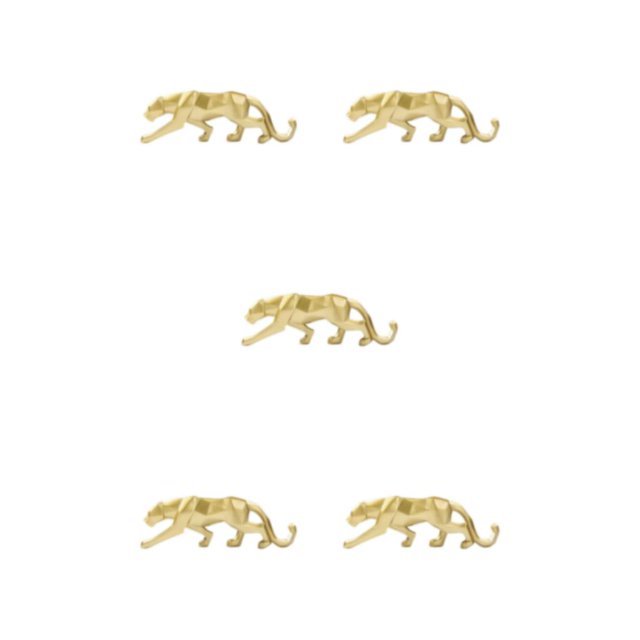 Transemion Résine Forme Animale Sculpture Brillant Décoratif Décoration Ornement Or 5Set
