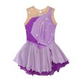 thumbnail image 4 of Miaeowve Robe de Patinage Artistique pour Filles Sans Manches avec Strass, Vêtements de Danse Ballet Performance Lavande 8, 4 of 7