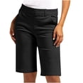 thumbnail image 1 of Liquidation d'Économies d'Été 2025! Shorts pour Femmes Shorts en Sergé Extensible Grande Taille Taille Fine à Enfiler Shorts de Randonnée Réguliers d'Été Décontractés avec Poches, 1 of 8