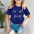 thumbnail image 2 of TZEWGL T-Shirt Décontracté à Col Rond Manches Courtes Imprimé Chat pour Filles Garçons Taille 4-5T, 2 of 5
