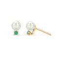 thumbnail image 1 of Freshwater Pearl with Birthstone Stud Earrings, 1 of 2