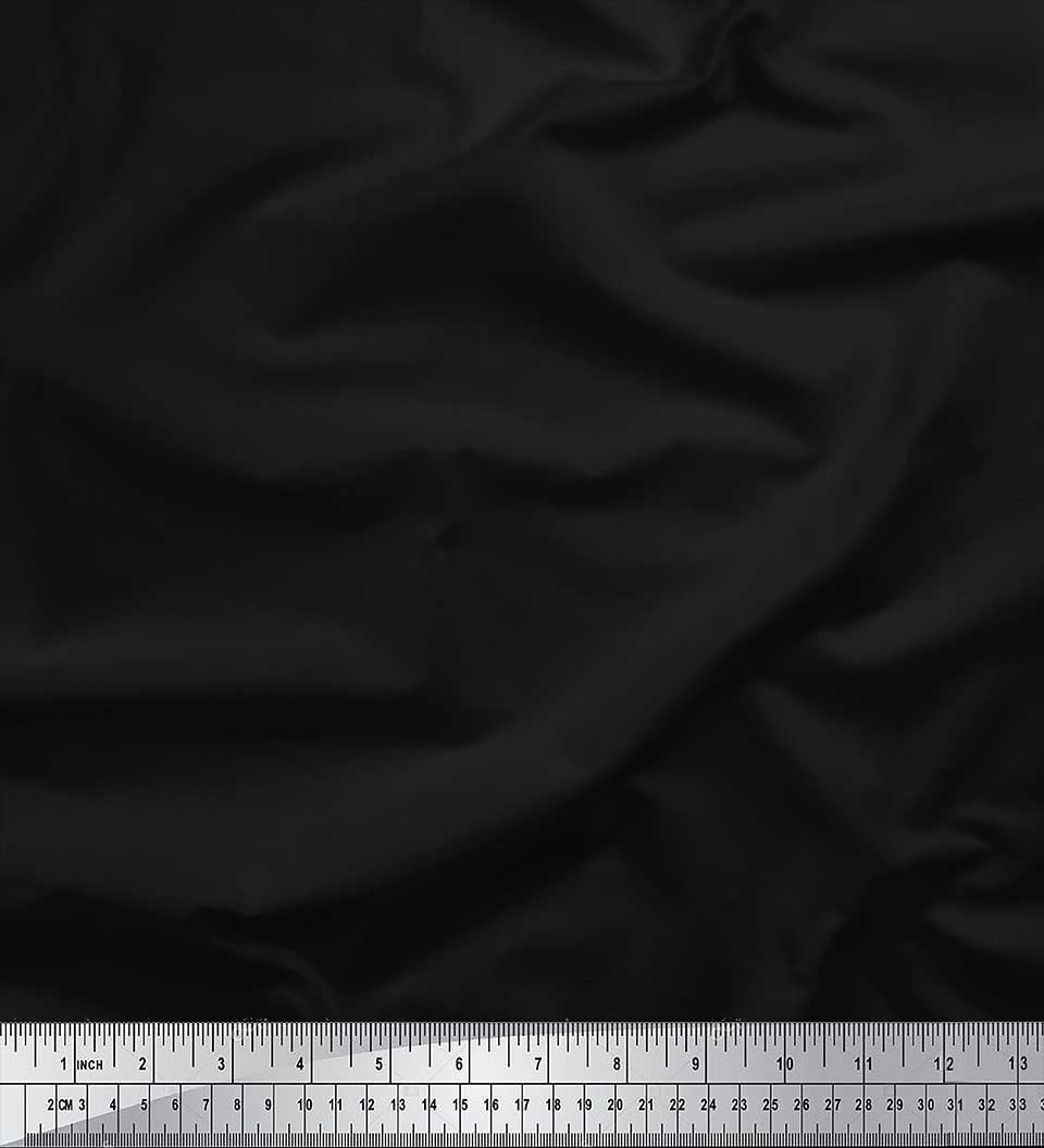 Soimoi Black Velvet Fabric Solid Fabric by the Yard 58 Inch Wide