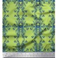 thumbnail image 1 of Soimoi polyester Crepe Fabric Floral & Ogee Damask Print Fabric by the Yard 52 Inch Wide, 1 of 1