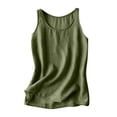 thumbnail image 3 of Yuyuzo Débardeurs pour Femmes en Coton et Lin Col Ras du Cou Camisoles Chemises Sans Manches Blouses Été Débardeur Basique, 3 of 4