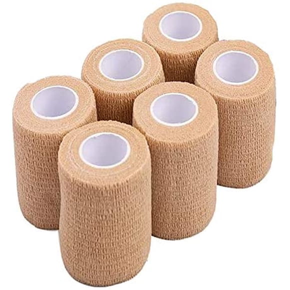 6 Paquets de Bandage Cohésif Auto-Adhésif de Premiers Soins, 10x450 cm, Enveloppe Auto-Adhérente, Enveloppe de Bandage Non Tissée