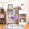 thumbnail image 4 of Gymax Kids Desk Chair Adjustable Height Children Study Chair w/ Auto Universal Casters Purple, 4 of 10