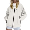 thumbnail image 2 of Yuyuzo Womens Rain Jacket Waterproof Lightweight Windbreaker Jacket Plus Size Raincoat with Pockets, 2 of 7