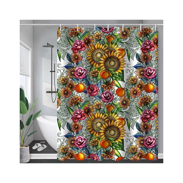 Walson Bathroom Showering Curtain Waterproof Polyester Modern Style Bathing Printing Curtains Decoration Drape Household Toilet Type 7