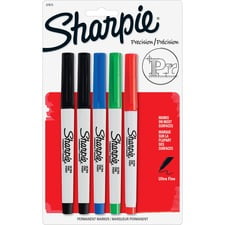 Marqueurs permanents Sharpie, pointe ultrafine, couleurs assorties, 5 unités