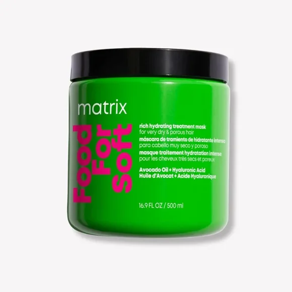 Matrix Rich Hydrating Treatment Mask for Very Dry and Porous Hair, With Avocado Oil and Hyaluronic Acid, Food For Soft, 500 ml