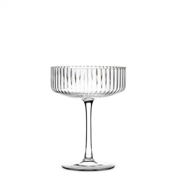 Set of 2 Tight Optic Cocktail Size Coupe Glass
