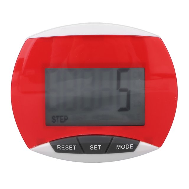 Compteur de Pas, Podomètre Portable en ABS pour Course et Magasinage pour Adulte Rouge
