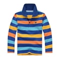 thumbnail image 1 of Polos pour Petits Garçons Chemises Rayées pour Garçons Chemises d'Uniforme pour Garçons Polos à Manches Courtes pour Garçons Chemise de Rugby Boutonnée Tenue pour Garçons 6-7 Ans, 1 of 2