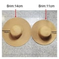 thumbnail image 4 of WZXFASHION Summer Solid Color Fashion Rhinestone14cm Oversized Sun Hat Ladies Beach Hat Travel Foldable Hat Clothing Shoes & Accessories White1 One Size, 4 of 5