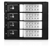 iStarUSA Group 3x5.25 to 4x3.5 SAS Cage Silver Trayless
