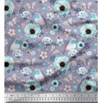 thumbnail image 1 of Soimoi Poly Georgette Fabric Robin,Butterfly & Anemone Floral Print Fabric by The Yard 42 Inch Wide, 1 of 3