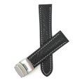 thumbnail image 1 of 24mm Leather Watch Strap Band Deployment Clasp Buckle and White Stitching, 1 of 7