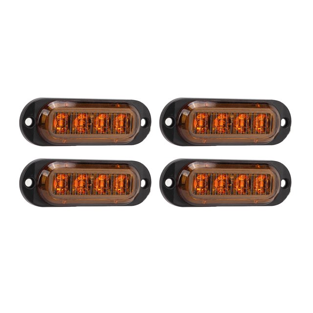 LED Side Marker Tail Light Clearance Lamp Trailer Truck Lorry 4Pcs Truck Side Lights High Brightness 3000K IP65 Waterproof LEDs Easy Installation Truck Emergency Flash Light