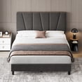 thumbnail image 1 of Garvee Full Size Bed Frame with Adjustable Headboard, Platform Bed Frame with Linen Upholstered, Wooden Slats Support, Noise Free, No Box Spring Needed, Easy Assembly, Gray, 1 of 8