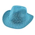 thumbnail image 1 of MIASHUI Summer Breathable Cowboy Hats Beach Straw Sun Hat Caps,Blue,One Size, 1 of 1