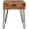 thumbnail image 3 of Table d'appoint industrielle rustique en bois massif et fer – naturel brûlé, 3 of 7