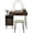 Walnut, variant on Giantex Makeup Vanity Set w/Lighted Mirror, Modern Dressing Table w/Storage Cabinet, Adjustable Brightness & Touch Screen for Bedroom, Black