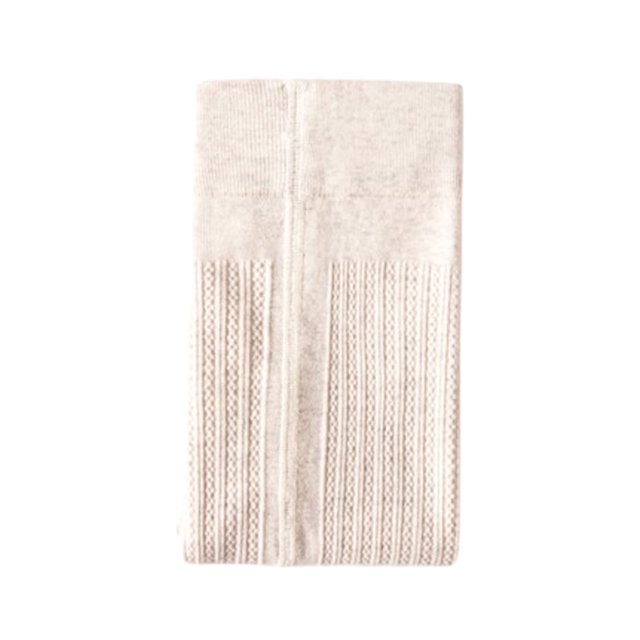 fastboy Add Style And Comfort With Female Cream White Camel Striped Stockings Lightweight Soft And Warm Milky-white