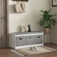 thumbnail image 2 of HOMCOM Shoe Bench with Cushion Seat, 3 Fabric Drawers for Entryway Hallway, 2 of 10