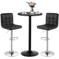 thumbnail image 1 of Gymax 3PCS Pub Table Set 24'' Round Bar Table & 2 Adjustable Bar Stools Black, 1 of 10