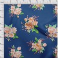 thumbnail image 3 of oneOone Georgette Viscose Tissu Chevronfeuilles Aquarelle & Pivoine Imprimé Floral BTY 42 Pouces de Large, 3 of 4