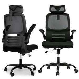 Ergonomic Home Office Desk Chair with Adaptive Lumbar Support & Adjustable Headrest, High Back Breathable Mesh Executive Computer Task Chair, Tilt Function