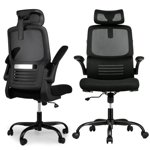 Ergonomic Home Office Desk Chair with Adaptive Lumbar Support & Adjustable Headrest, High Back Breathable Mesh Executive Computer Task Chair, Tilt Function