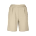 thumbnail image 4 of Timegard Womens Dressy Shorts Plus Size Elastic High Waisted Comfy Ruched Straight Leg Work Casual Shorts, 4 of 7