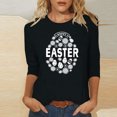 thumbnail image 2 of RKSTN Hauts Grande Taille pour Femmes Oeufs de Pâques Lapin Mignon Imprimé Coupe Ample Hauts Col Rond Manches 3/4 Printemps Été Blouse Douce Hauts, 2 of 4