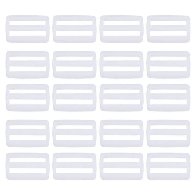 Unique Bargains Bright White Tri-Glide Slide Buckles Webbing Strap Fastener, 100 Pack