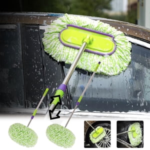 EGNMCR Car Wash Mop Soft Bristle Brush Chenille Telescopic Long Pole Soft Does Not Hurt The Paint Car Wash Tools Car Wash Brush carwash mop