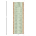 thumbnail image 3 of Casavani Handblock Printed Cotton Dhurrie Hallway Stair Runner Rug Home Decor Kilim Rug, Green 3x10 feet, 3 of 6