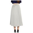thumbnail image 1 of Womens Solid Pleated Elegant Midi Elastic Waist Maxi Skirt, 1 of 6