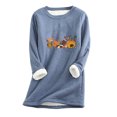 thumbnail image 2 of Chemises pour Femmes, Col Rond, Poche, Épaissies, en Peluche, Chaudes, à Manches Longues, Blouses en Liquidation, 2 of 5
