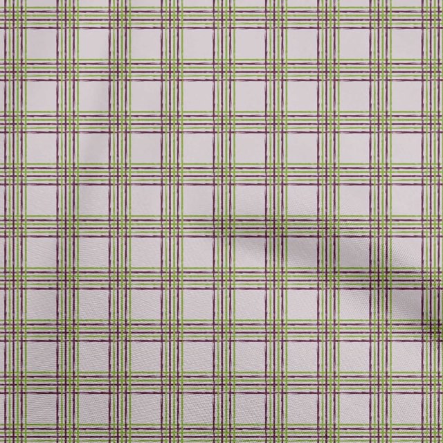 oneOone Rayon Wine Fabric Check Sewing Craft Projects Fabric Prints By Yard 56 Inch Wide