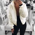 thumbnail image 2 of WEIYLL Fleece Jacket Women Long Sleeve Pocket Pure Color Bunny Beige Fall Tops Size 3XL, 2 of 6