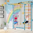 thumbnail image 2 of Costway 7 in 1 Kids Indoor Gym Playground Swedish Wall Ladder Children Home Climbing Gym Solid Wall Set Up, 2 of 10