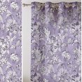 thumbnail image 1 of Vargottam Purple Floral Pattern Sheer Curtains for Short Windows - Set of 2 Panels, 63", Grommet Top, Printed Georgette, Light Filtering Drapes for Kitchen or Bedroom, 1 of 9