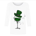 thumbnail image 4 of Besolor T-Shirts de la Saint-Patrick pour Femmes Imprimé Col Rond Manches 3/4 Tunique Décontractée Blouse d'Été Ample, 4 of 4