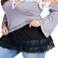 thumbnail image 2 of Women Adjustable Layering Fake Top Lower Sweep  Mini Skirt Shirt Extender Plus Black XXXXXL, 2 of 6