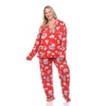 thumbnail image 1 of White Mark Women's Floral Long Sleeve Button-Down Pajama Set, 1 of 6