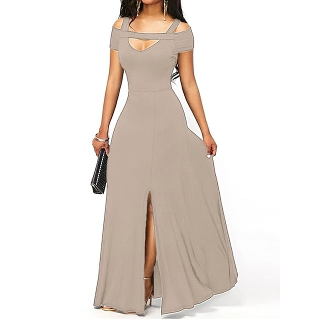 Gspmoly Robe d'Été, Printemps et Su Robe de Printemps et d'Été pour Femmes Nouvelle Aguichant Style Long Fille Épicée Haute Élasticité Couleur Unie Robe Jupe pour Femmes Robes d'Été pour Femmes Offres Prime